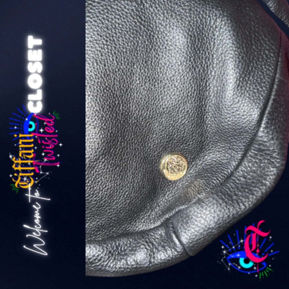 Vince Camuto Black Pebbled Leather Hobo Shoulder Bag NWOT with Dust Bag